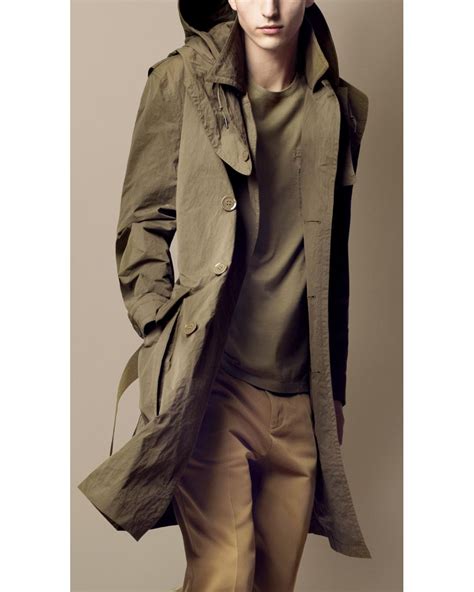 burberry brit hooded canvas trench coat|burberry men's trench coat outlet.